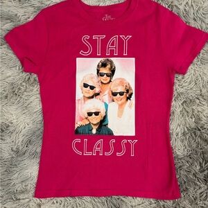 NWOT The Golden Girls Bright Pink Graphic Tee